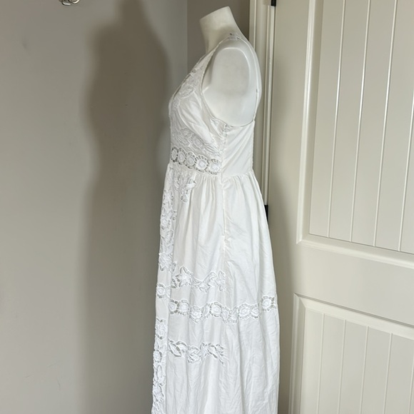 Anthropologie Vineet Bahl Sleeveless V Neck
Floral Cutwork Midi Dress White MNEW - Picture 9 of 16